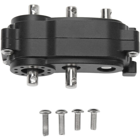 Boîtier de Transfert CNC 2 Vitesses en Alliage d'Aluminium Anodisé Noir pour SCX10 1/10, 313mm d'Empattement (1/5)