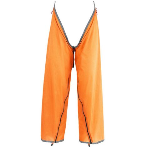 Pantalon de pluie imperméable léger avec fermeture éclair latérale, idéal pour la randonnée et activités extérieures en orange (1/5)