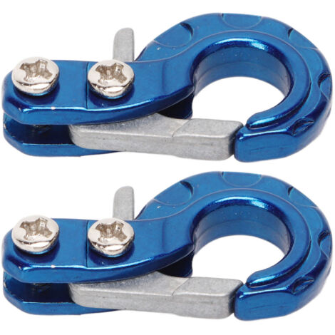 2 Pièces Crochet de Remorquage en Alliage d'Aluminium pour Voiture RC 1/10 Échelle, Corde de Traction Bleue pour Véhicule Tout-Terrain (1/5)