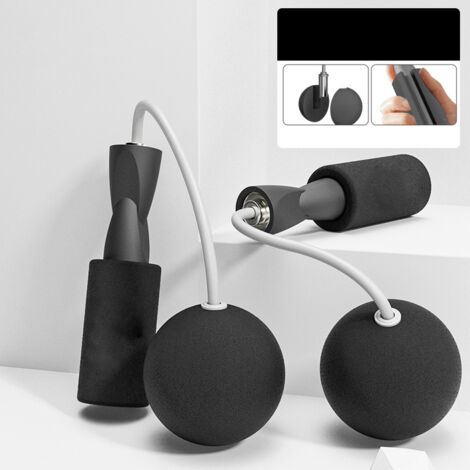 Corde à Sauter sans Fil à Double Roulement avec Poids pour Fitness, Étudiants et Enfants - Noir (1/5)