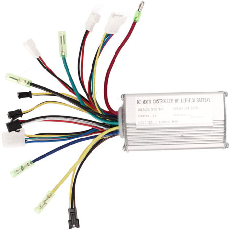 Contrôleur de Moteur 36V 48V 17A pour Vélo Électrique avec Batterie Lithium et Câblage