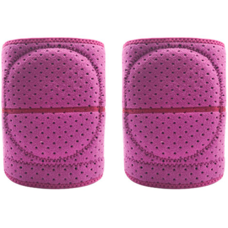 1 Paire de Protections de Genou Anti-Choc Ajustables pour Danse Nettoyage Travail, Rouge Rose (1/5)