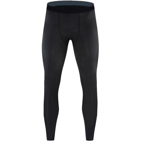 Pantalon de Compression Homme Fitness - Legging Élastique Polyester Respirant Noir Taille M (1/5)