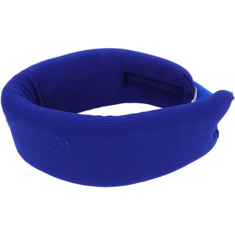 Collier cervical en mousse ajustable pour douleurs cervicales, support cervical souple pour usage domestique, bleu foncé taille M