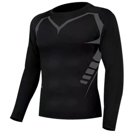 Sweat à manches longues pour homme - Respirant et ajusté pour le sport en extérieur, noir taille M (1/5)