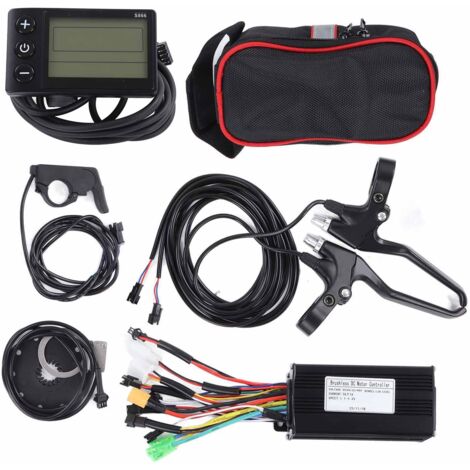 Kit de Conversion Vélo Électrique 26A, Contrôleur 3 Modes S866 avec Poignée d'Accélérateur et Frein pour Moteur 500W-750W