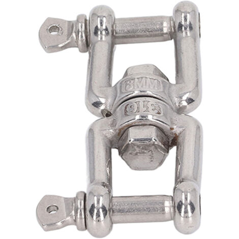 Manille à double mâchoire en acier inoxydable 304, antirouille, pour connexion de levage et quincaillerie, 6mm / 0.2in
