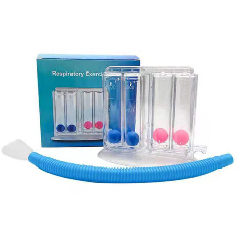 Exerciceur Respiratoire avec 4 Balles - Appareil de Mesure pour Entraînement de Respiration Profonde (1/5)
