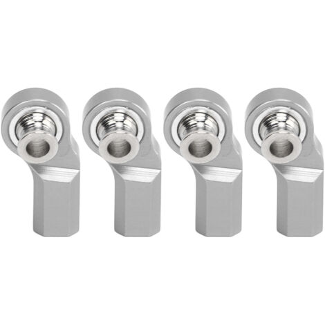 4 Pièces Tête de Direction en Alliage d'Aluminium M3 pour Voiture RC Axial SCX10 1/10, Tige de Direction avec Embout à Rotule Argenté (1/5)