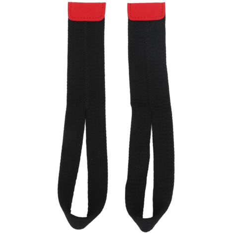 1 Paire de Sangles de Poignet de Levage en Polyester Doux, Fixation Anti-Dérapante pour Entraînement en Force - Noir (1/5)