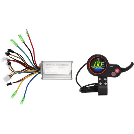 Contrôleur Brushless 36V 48V 15A avec Écran LCD pour Vélo et Scooter Électrique - Guidon 22.2mm