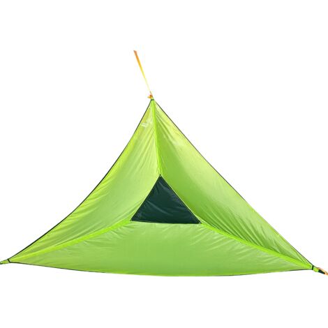 Hamac triangulaire portable pour 3 personnes - Idéal camping, pêche et plein air (Vert) (1/5)