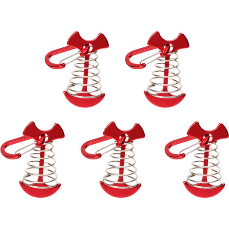 5 Pièces Crochets d'Ancrage à Ressort pour Tente, Store et Bâche avec Boucle de Fixation Réglable pour Corde Anti-Vent (1/5)