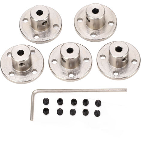5 pièces Accouplement à bride professionnel en acier inoxydable, diamètre intérieur 3mm, pour arbre rigide (1/5)