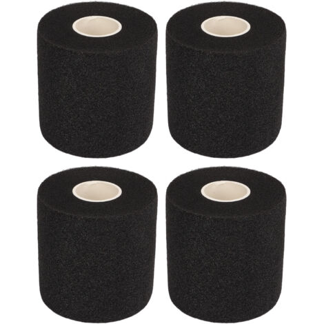 4 Bandes de Sport Élastiques en Mousse PU Respirante pour Football et Fitness Noir
