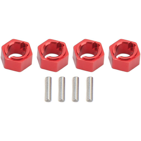 Adaptateur de roue hexagonale en alliage d'aluminium 7mm pour voiture RC 1/24 FMS FCX24, rouge (1/5)