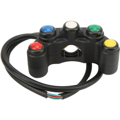 Interrupteur Multifonction 5 en 1 pour Guidon Moto - Commutateur Phare, Clignotant, Klaxon pour Tubes de 2,2 cm (1/5)