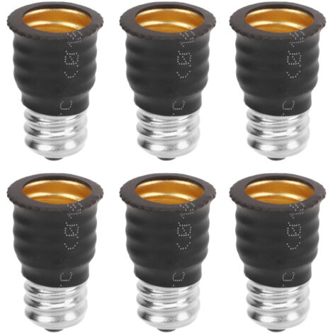 6 Adaptateurs E12 vers E14, Convertisseur Douille Lampe pour Plafonnier LED, Chambre, Salon, Cuisine, Couloir, Noir (1/5)