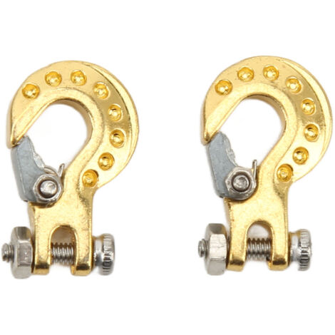 2PCS Crochet de Remorque RC en Alliage d'Aluminium Léger pour SCX10 D90 - Pièces Amélioration Voitures RC 1/10 - Doré (1/5)