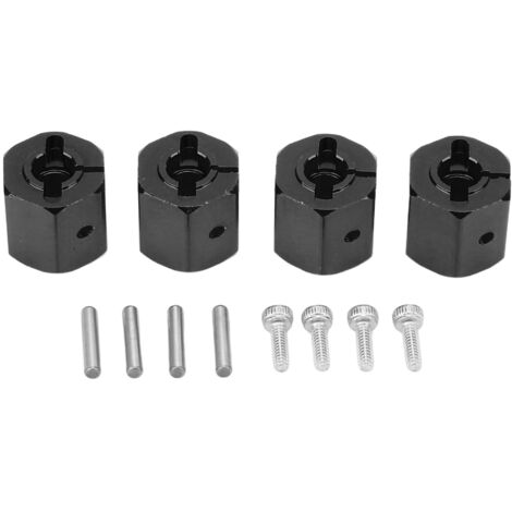 4 Pièces Adaptateur 12mm Hex Aluminium pour Axial SCX10 90046, D90, Voiture RC 1/10, Noir - Accessoires Roues (1/5)