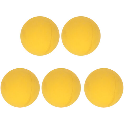 5 balles rebondissantes 6cm en caoutchouc écologique - Jouet de plage et piscine pour enfants - Exercice manuel portable - Jaune vif (1/5)