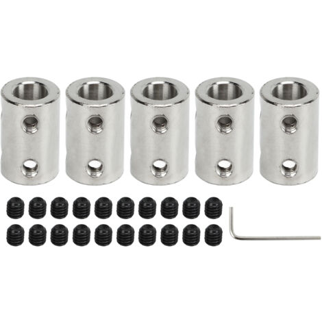 5 Pièces Accouplement Rigide Acier 8mm Bords Fins pour Cylindre Argenté (1/5)