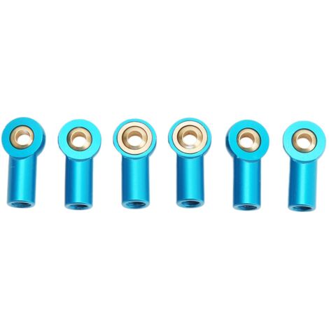 6 pièces en alliage d'aluminium M3, tige de liaison, rotule, joint à rotule pour voiture RC 1/10, bleu (1/5)