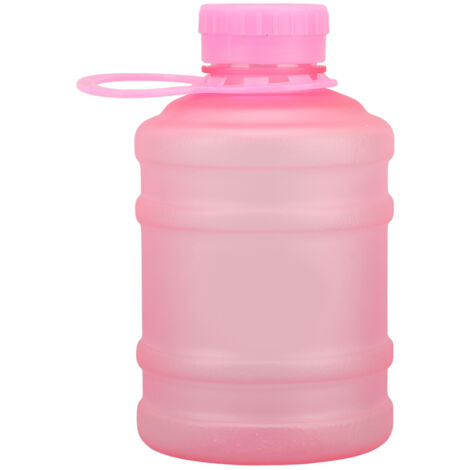 Gourde sportive mignonne 650ml rose avec poignée - Bouteille d'eau portable grande capacité en plastique givré (1/5)