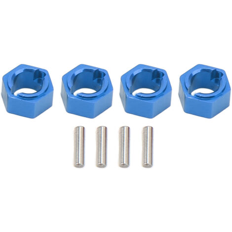 Adaptateur de roue hexagonale en alliage d'aluminium 7mm pour voiture RC 1/24 FMS FCX24, bleu, professionnel (1/5)