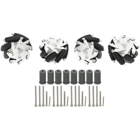 4 Roues Omnidirectionnelles 60mm en Alliage d'Aluminium - Lot de 4 (2 Gauche, 2 Droite) pour Robotique (1/5)