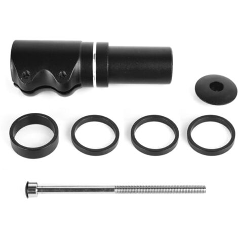Prolongateur de direction réglable en alliage d'aluminium noir pour vélo de montagne, VTT, BMX et route (1/5)