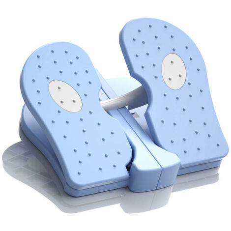 Machine à Pas Mini Stepper Renforcée Nylon - Entraîneur Silencieux Pliable pour Jambes sous Bureau - Bleu Clair Taille Unique