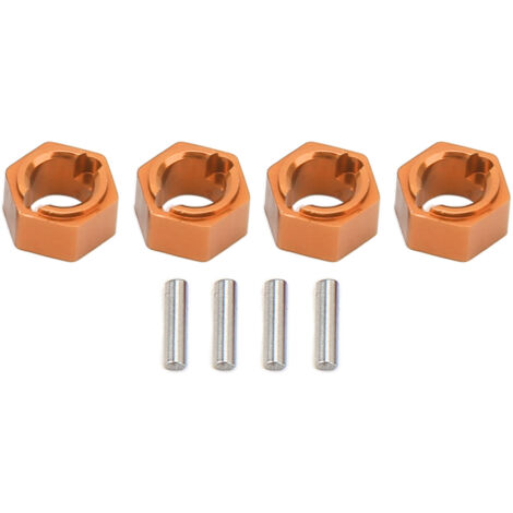 Adaptateurs de roues hexagonales en alliage d'aluminium 7mm pour voitures RC 1/24 FMS FCX24, couleur or, professionnels (1/5)