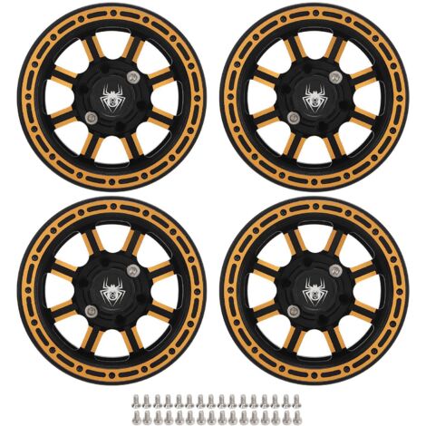 Jantes RC 1.9 Pouces en Alliage d'Aluminium CNC, Réduction de Gravité pour Axial SCX10, Dorées (1/5)