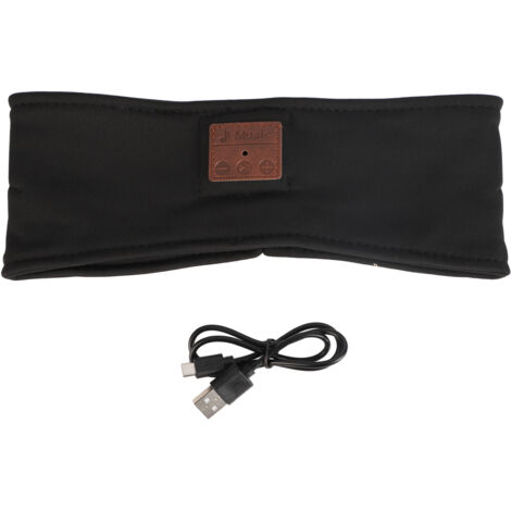 Casque de Sport Bluetooth 5.2 pour Dormir - Bandeau Respirant avec Microphone Intégré Noir (1/5)