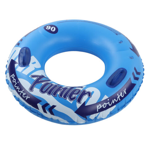 Bouée de natation gonflable en PVC épais avec double valve anti-fuite et poignée pour piscine, bain ou plage - Bleu (1/5)