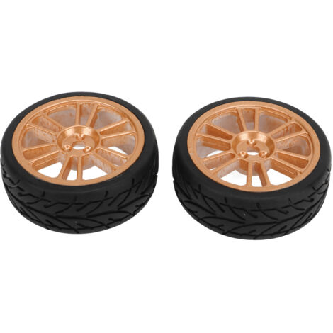 2 Pièces Pneus RC Voiture, Jantes Nylon et Pneus Caoutchouc Huile pour ZD Racing 1/16 S16 EX16, Pièces Amélioration Véhicule Télécommandé (1/5)