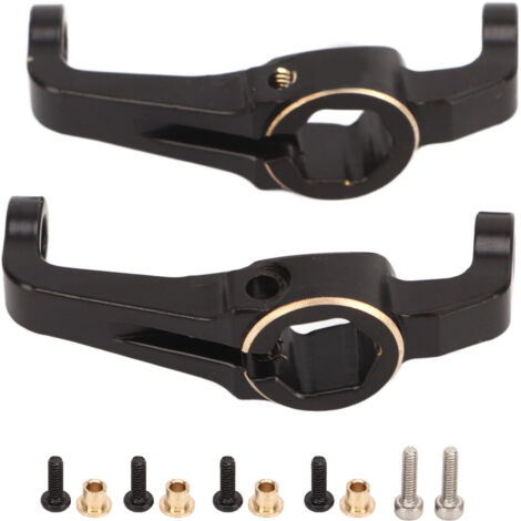 2 Pièces Blocs de Roues en Laiton Poli Haute Résistance Noir pour FMS FCX24 1/24 RC Crawler (1/5)