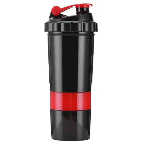 Shaker Sport 3 Couches Anti-Fuites avec Boîte à Poudre et Gélules, Portable pour Mixage (1/5)