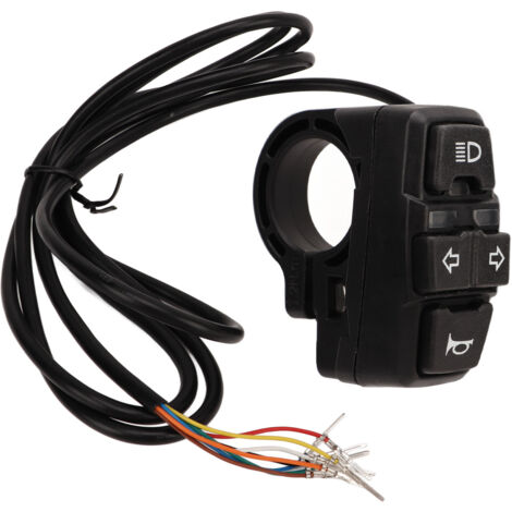Interrupteur Lumière Klaxon Vélo Électrique 36V 48V IP54 Étanche pour Guidon 22.2mm Moto Scooter (1/5)