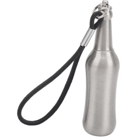 Briquet Extérieur Portable en Forme de Bouteille, Étanche et Réutilisable avec Chaînette (1/5)