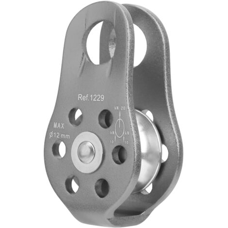 Poulie de levage aluminium 20KN pour travaux aériens, petite poulie fixe grise (1/5)