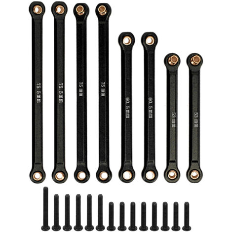 Kit de Liaisons de Suspension CNC en Alliage d'Aluminium Léger pour Voiture RC Traxxas 1/18 - Noir (1/5)