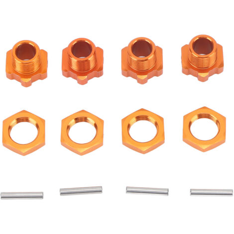 4 Pièces Adaptateur de Moyeu Hexagonal 17mm en Alliage d'Aluminium Orange pour Voiture RC 1/8 ZD Racing 9116 08427 (1/5)