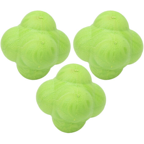 3 balles de réaction hexagonales TPR pour exercices de coordination et réflexes, entraînement sportif, vertes (1/5)