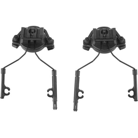 2 Pièces Support Casque Audio Universel 19‑21mm avec Rail Rotatif pour Écouteurs et Protections Auditives de Chasse Noir (1/5)