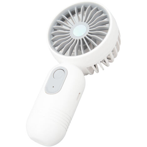 Ventilateur de poche rechargeable USB, ventilateur personnel portable réglable pour intérieur, extérieur et voyages, couleur blanche. (1/5)