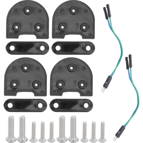 2 Pièces Joints de Rehausseur de Garde-Boue avec Câble Feu Arrière pour Trotinette Xiaomi M365 / M365 PRO - Noir (1/5)