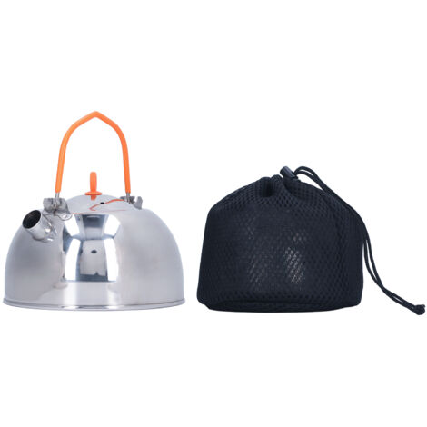 Bouilloire portable en acier inoxydable 304, isolation thermique anti-brûlure, idéale pour pique-nique et pêche en plein air. (1/5)
