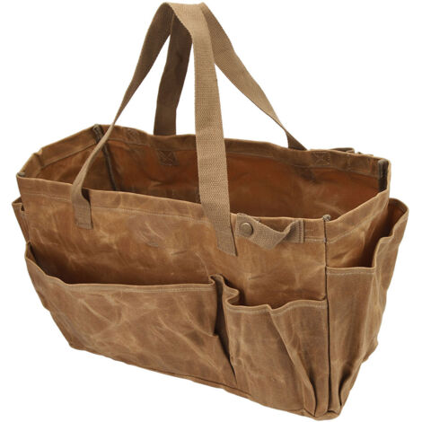 Sac de Rangement Imperméable en Toile Grande Capacité pour Camping, Prise en Main Confortable, Khaki (1/5)